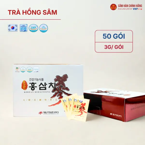 Trà Hồng Sâm (Korean Red Ginseng Tea) Hàn Quốc 3g*50gói/hộp